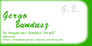 gergo bundusz business card